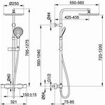 Keuco Thermostat-Brausemischer PLAN BLUE AP, mit Kopfbrause verchromt