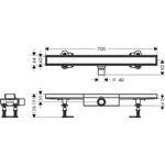 HG Duschrinne RainDrain Compact Komplettset 700mm