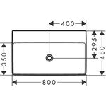 HG Waschtisch Xelu Q o Hahnloch ohne Überlauf 800x480mm weiß