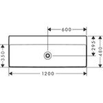 HG Waschtisch Xelu Q o Hahnloch ohne Überlauf 1200x480mm weiß