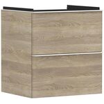 HG Waschtischunterschrank Xelu Q 580x605x475mm eiche natur Griff mattweiß