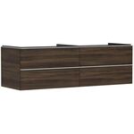 HG Waschtischunterschrank Xelu Q 1560x485x550mm NB dunkel Griff mattweiß