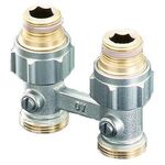 OV Absperrverschraubung ZB Multiflex F 1/2Zoll AGx3/4Zoll AG Messing vernickelt - VPE: 10