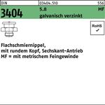 Flachschmiernippel DIN 3404 rundem Kopf/6-kt M8x1 SW 11 5.8 galv.verz. 100St. - VPE: 100