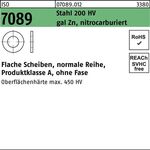Unterlegscheibe ISO 7089 o.Fase 20 Sta 200 HV galv.verz. nitrocarburiert 200St. - VPE: 200