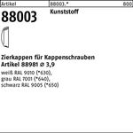 Zierkappe R 88003 f.Kappenschr. F. 3,9 Ku. weiß 1000 Stück - VPE: 1000