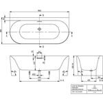 V&B Vorwandwanne LOOP & FRIENDS OVAL DUO wandstehend, 1800x800mm stone white