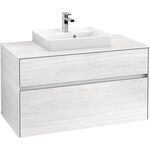 V&B Waschtischunterschrank COLLARO 100x54,8x50cm WT mttg m LED-B. w Wood