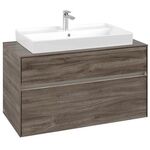 V&B Waschtischunterschrank COLLARO 100x54,8x50cm WT mttg m LED-B. Stone Oak