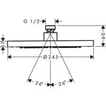 HG Kopfbrause AXOR 245, 1 jet, EcoSmart mattschwarz