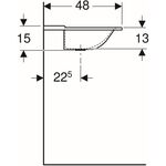 Geberit Möbelwaschtisch XENO² 1600x480mm o ÜL ohne Hahnloch weiß-alpin
