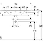 Geberit Waschtisch RENOVA PLAN 900x480mm m Abl. o HL m Überlauf weiß KT