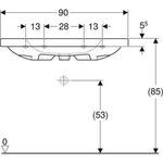 Geberit Waschtisch iCon Light 900x480mm m Abl. o HL mit Überlauf weiß