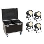 EUROLITE Set 4x LED Theatre COB 200 WW + Case mit Rollen