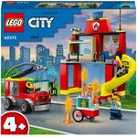 City Feuerwehrstation und Löschauto