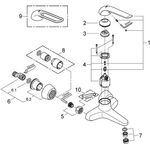 Grohe EH-WTbatt EUROECO SPECIAL 1/2Zoll Ausldg 205mm S-Anschlüsse chr