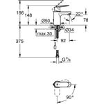 Grohe EH-WTbatt EUROSMART C 1/2Zoll versenkbare Kette chr