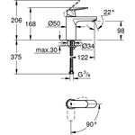 Grohe EH-WTbatt EUROSMART C 1/2Zoll M-Size glatter Körper chr