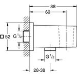GROHE Wandanschlussbogen Euphoria Cube 1/2" m WBH ha graph gebü