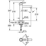 Grohe EH-WTbatt CONCETTO 1/2Zoll XL-Size chr