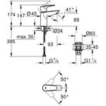 Grohe Einhand-Waschtischbatterie BAUEDGE 1/2Zoll S-Size chr