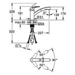 Grohe EH-Spültischbatterie EUROSMART 1/2Zoll fla Ala chr