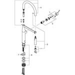 Grohe Einhand-Spültischbatterie ESSENCE 1/2Zoll, U-Auslauf, Profibrause chrom