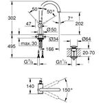 GROHE Einhand-Waschtischbatterie Atrio L-Size supersteel