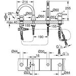 Grohe 4-Loch-Wannenkombination GRANDERA chrom/gold
