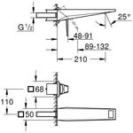 Grohe 2L-WT-W-batterie ALLURE BRILLIANT FMS, Griff mit Rändelstruktur supersteel