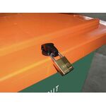Streugutbehälter L945xB725xH930mm 400l HD-PE grün/orange o.Entnahmerutsche