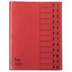 Bene Ordnungsmappe 084800RT DIN A4 12Fächer PVC rot