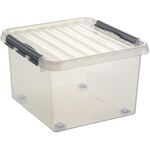 Sunware Aufbewahrungsbox Q-line 26l 40x40x28cm Rollen transparent