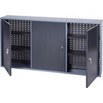 Werkzeugschrank H600xB1200xT200mm silber anth.3 Lochrückwände,3 Türen