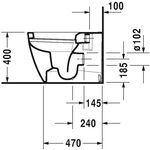 Duravit StdWC ME by Starck BACK-TO-WALL ti. 370x600mm Ab wa weiß/weiß seidenmatt