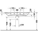 Duravit Waschtisch VIU 1230x490mm m ÜL m HLB 3 HL weiß WG