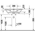 Duravit Waschtisch VIU 730x490mm m ÜL m HLB 1 Hahnloch weiß