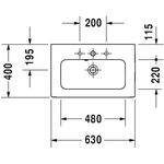 Duravit Möbel-WT ME by Starck compact m ÜL m HLB 630x400mm 2 HL we seidenmatt