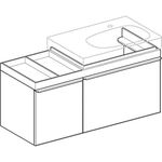 Geberit Waschtischunterschrank CITTERIO 1184x554x504mm Abl. li Fr Gl taupe/Korpu