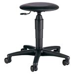 Drehhocker m.Rollen Kunstlederpolster schwarz Sitz-H.420-550mm TOPSTAR