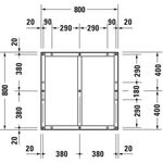 Duravit Fußgestell für Duschwanne Tempano 800x800mm