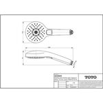 TOTO Handbrause 110mm, rund, 3 Strahlarten we/chrom