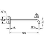 Grohe Brausearm RAINSHOWER Ausldg 422mm chr