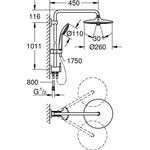 Grohe Duschsystem EUPHORIA SYSTEM 260 m Umstellung chr