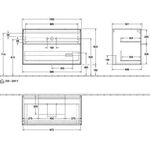V&B Waschtischunterschrank FINION 1000x603x501mm AP Gl bl ma gls wh lacq.
