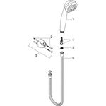 HG Brauseset CROMETTA 85 VARIOJET Metaflex Brauseschlauch 1600mm chrom