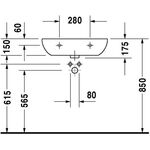 Duravit Waschtisch D-CODE MED o ÜL m HLB 600x460mm 1 Hahnloch weiß