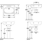 V&B Waschtisch O.NOVO 650x510mm mit ÜL we