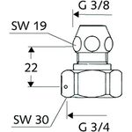 SCHELL Wasserzähler-Verschraubung chrom, Quetschverschraubung 3/4Zoll IG