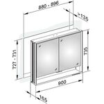 Keuco Spiegelschrank ROYAL LUMOS DALI 900x735x165mm